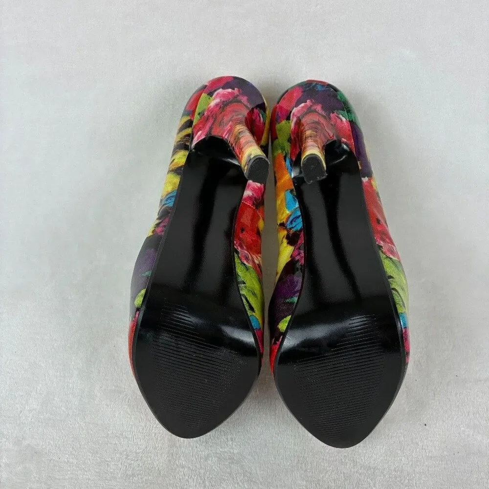 Steve Madden Dejavu Floral Platform Stiletto Heels Women’s Size 8.5 Pumps Garden